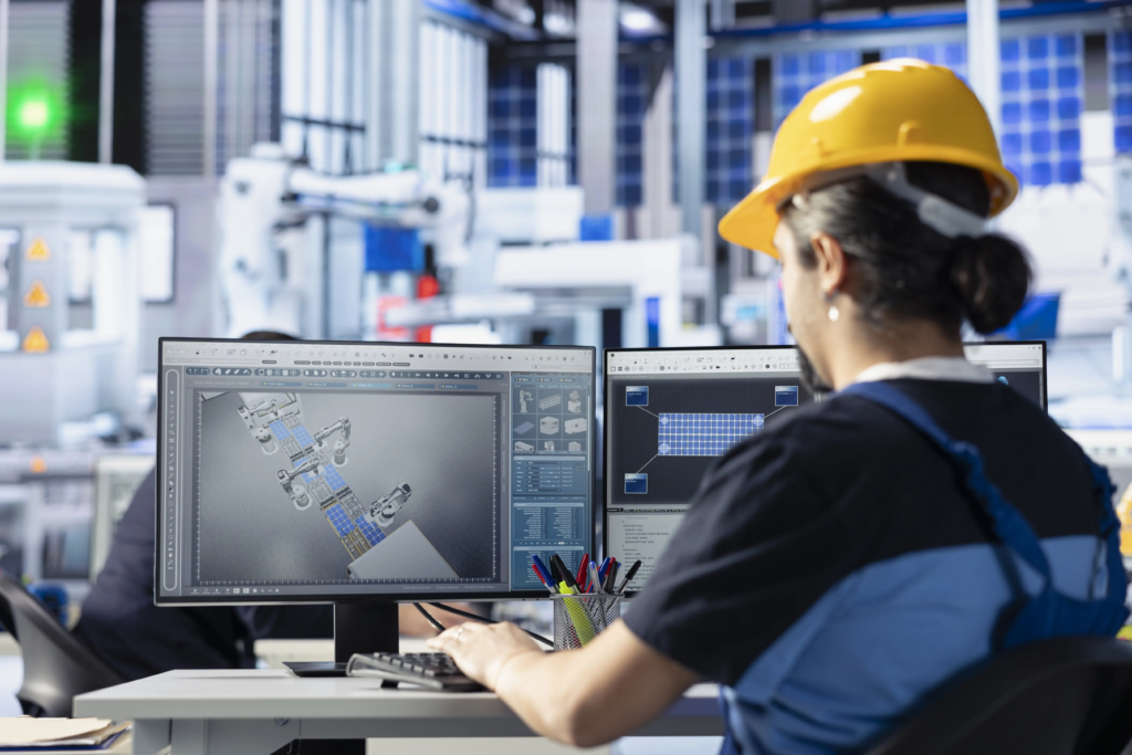 data-analyst-photovoltaics-facility-reviewing-manufacturing-efficiency-pc